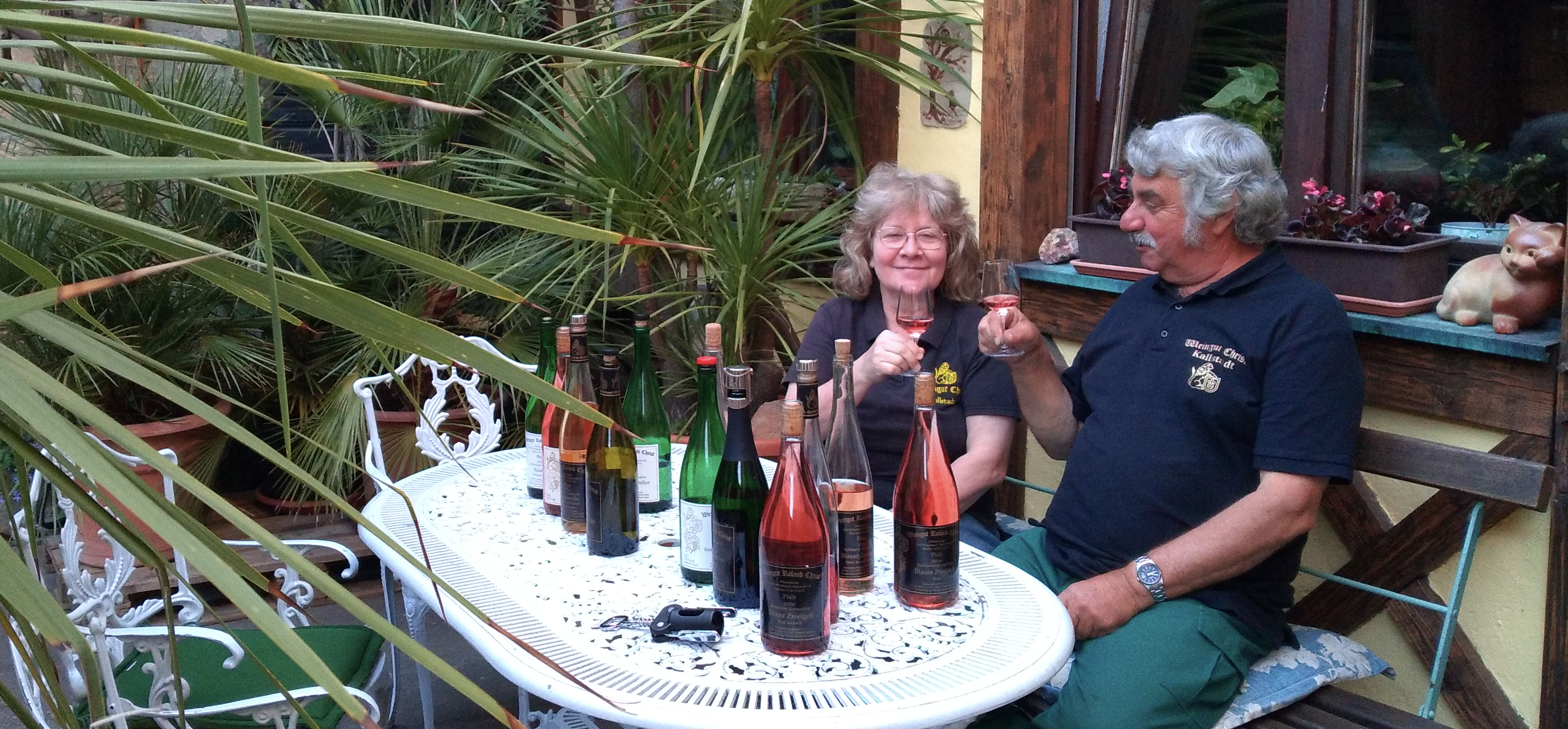 Roland und Marli Christ im Hof Weinprobe